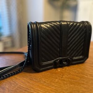 Rebecca Minkoff Black Quilted Leather Crossbody Bag